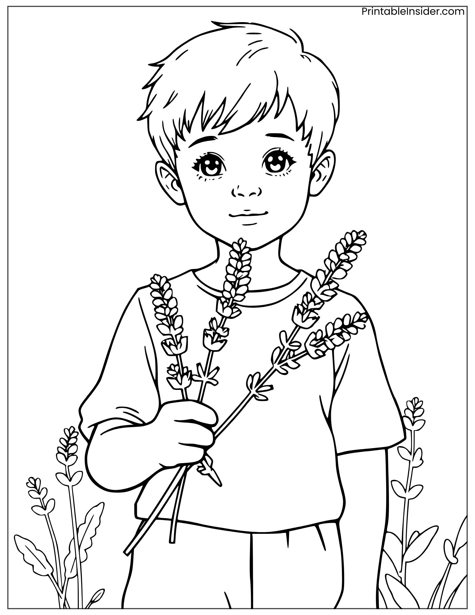 boy holding lavender