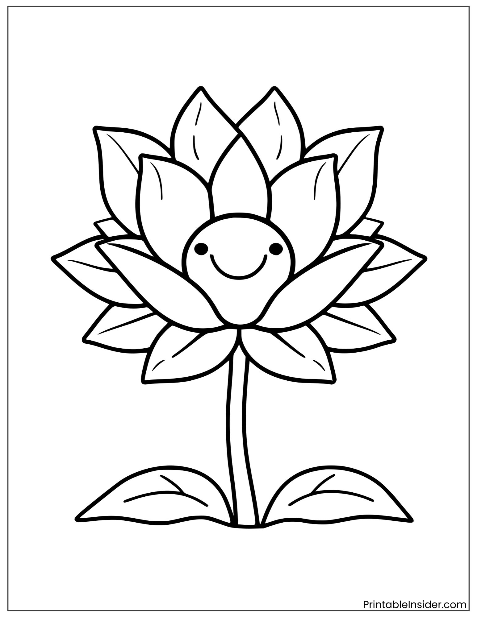 cute lotus flower drawing