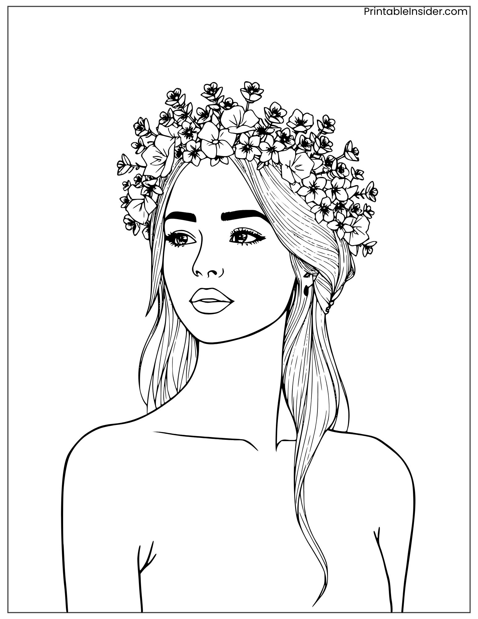 cute woman wearing lavender crown