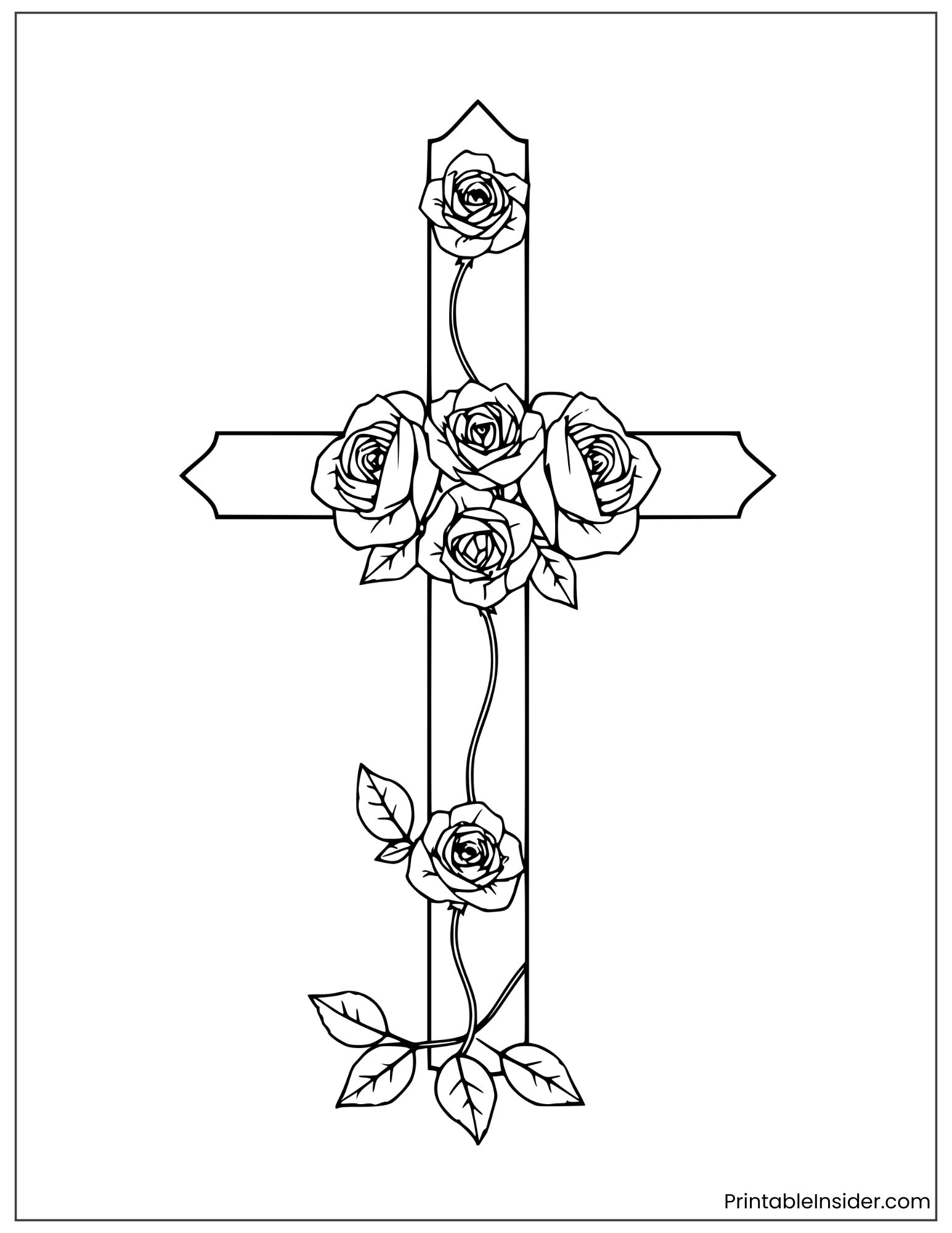 easy cross with roses