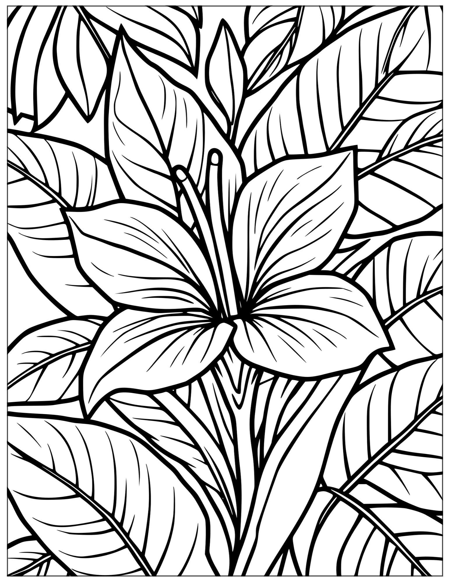 free printable tropical flower design