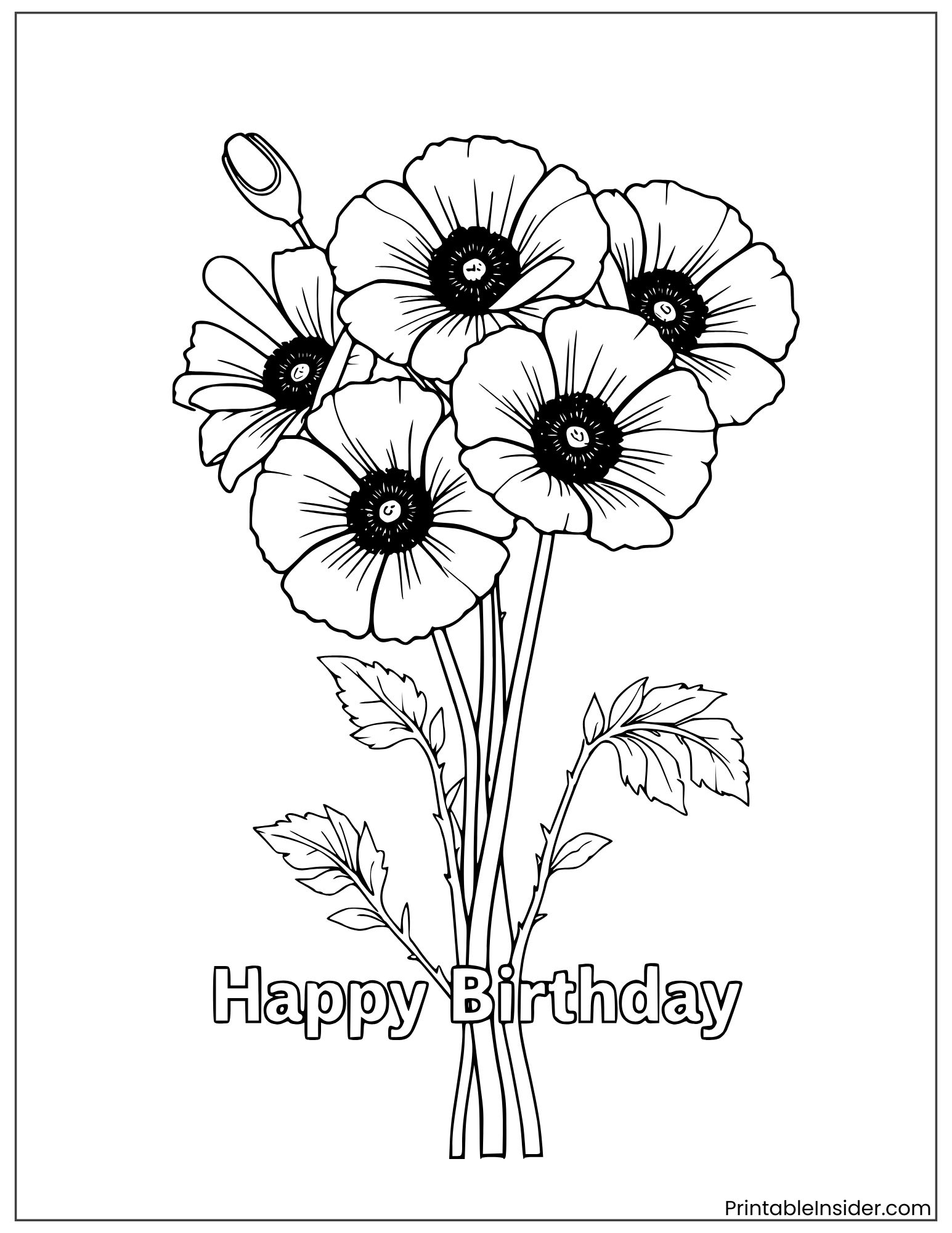 happy birthday poppy bouquet