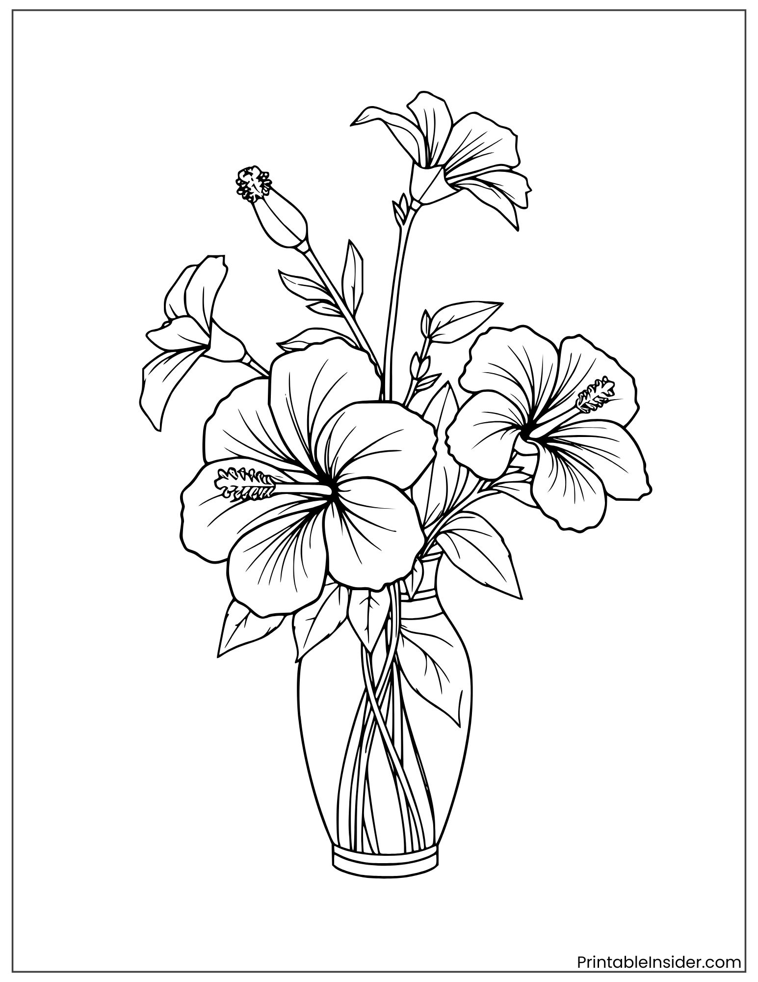 hibiscus flowers in vase