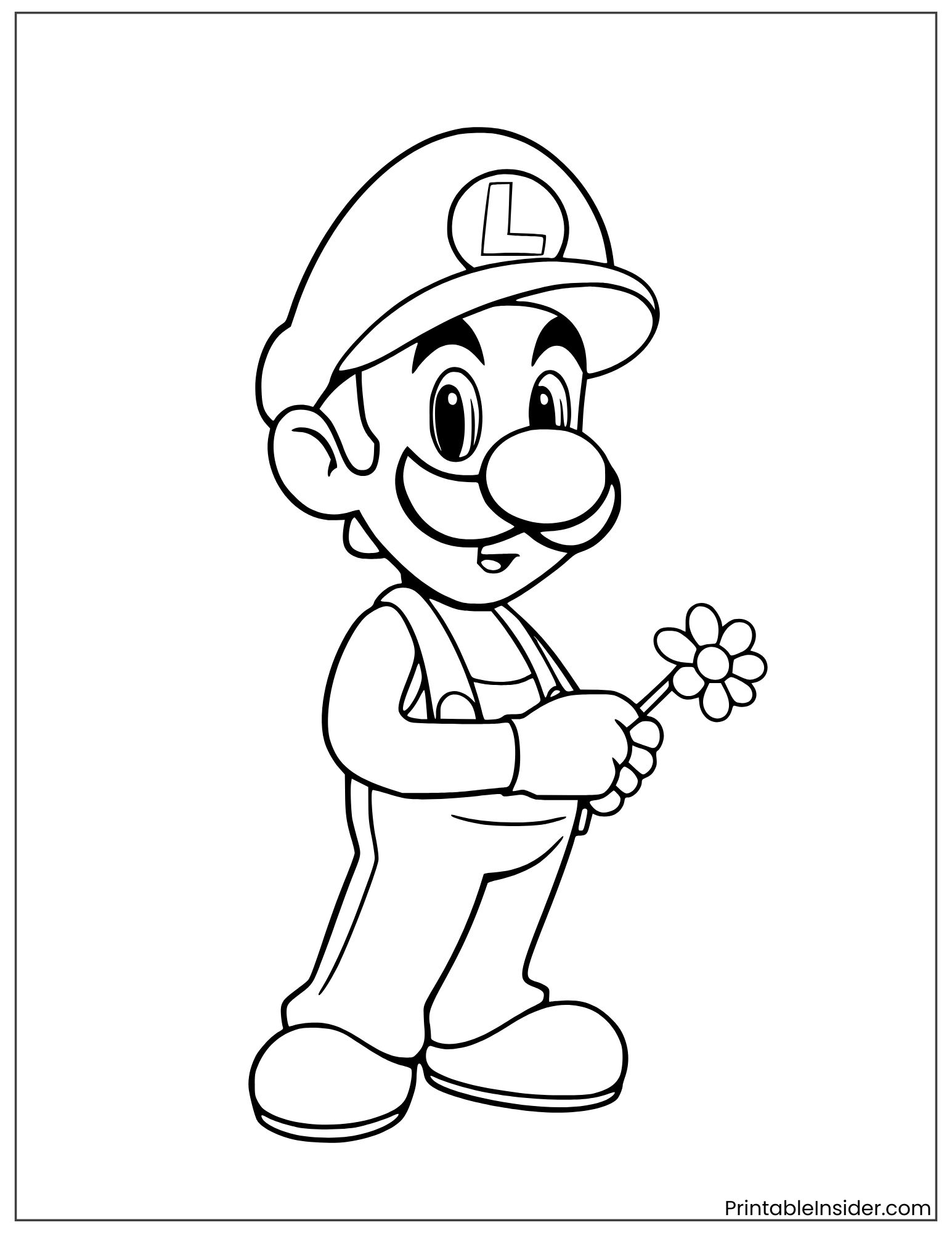 luigi holding a daisy